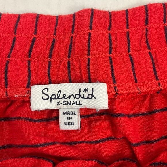 Splendid Off The Shoulder Top Striped Short Sleeve Stretch Casual Shirt Size XS - Picture 4 of 11